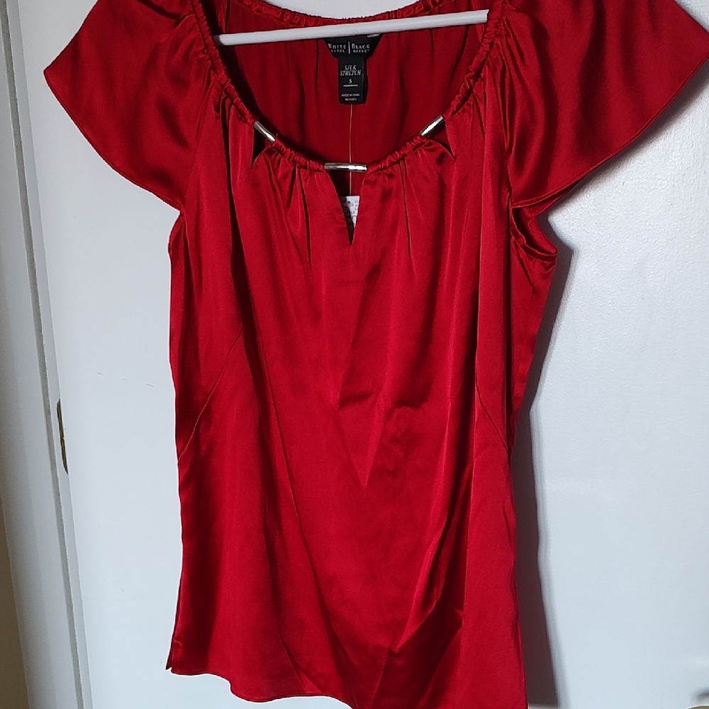 White House Black Market Red Blouse
